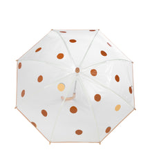 Lade das Bild in den Galerie-Viewer, Kids transparent dome umbrella - POLKA DOTS - caramel/beige