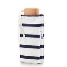 Lade das Bild in den Galerie-Viewer, ANATOLE folding umbrella - Henri - navy stripes on ivory background

