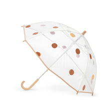 Lade das Bild in den Galerie-Viewer, Kids transparent dome umbrella - POLKA DOTS - caramel/beige
