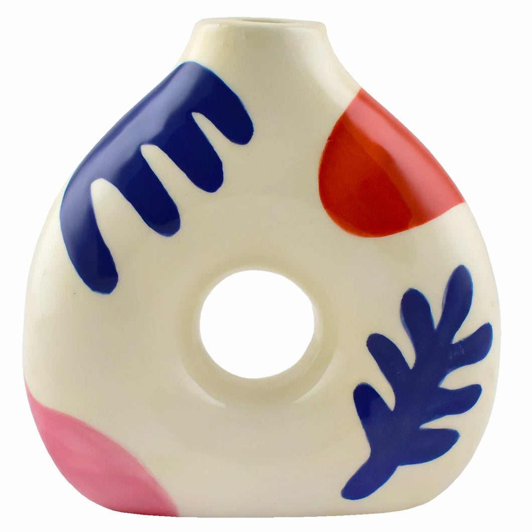 Que Rico Catalina Keramik Vase Handbemalt   