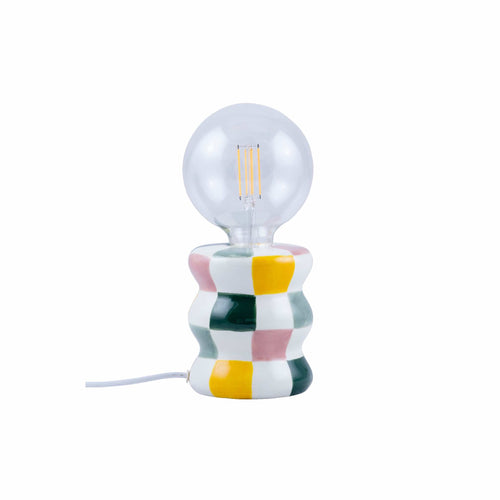 Que Rico Hector Keramik Tischlampe Handbemalt   