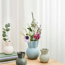 Lade das Bild in den Galerie-Viewer, Vase, geschwungene Oberseite, Hellblau
